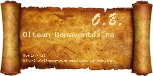 Oltean Bonaventúra névjegykártya